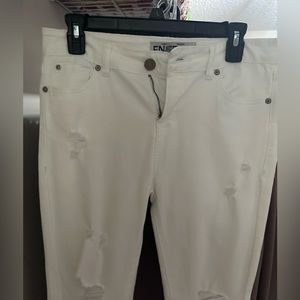 Enjean destroyed white jeans junior size 9